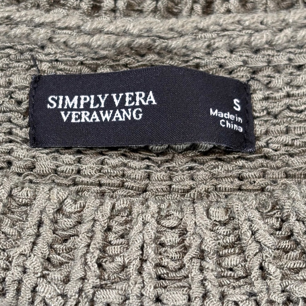 Simply Vera Vera Wang Olive Green Cable Knit Peplum Sweater Vest Womens Small - Picture 3 of 6